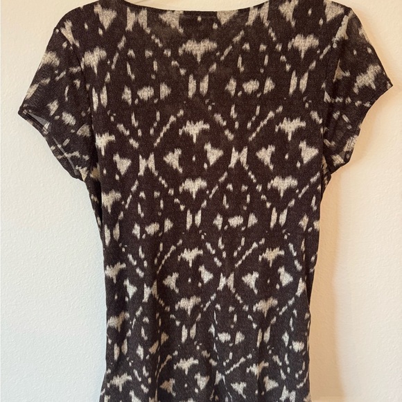 Kenneth Cole Brown and Cream Patterned Blouse - Picture 7 of 8